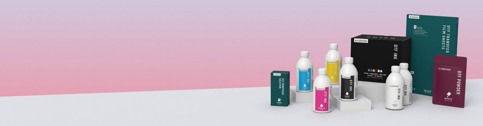 Colorisse offers DTF supplies with vibrant inks, powder, and transfer films for premium custom print projects.